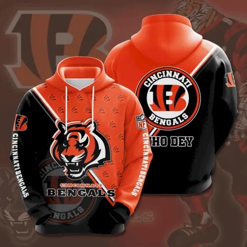 NFL Cincinnati Bengals Logo 3D Hoodie, NFL Hoodie Moonbestprint