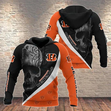 NFL Cincinnati Bengals Skull 3D Hoodie, NFL Hoodie Moonbestprint