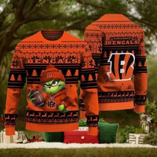 NFL Cincinnati Bengals The Grinch Ugly Christmas Sweater, NFL Chritsmas Sweater Moonbestprint