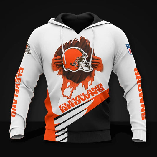 NFL Cleveland Browns All Over Print 3D Hoodie, NFL Hoodie Moonbestprint