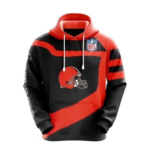 NFL Cleveland Browns Logo 3D Hoodie 3, NFL Hoodie Moonbestprint