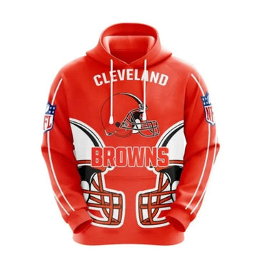 NFL Cleveland Browns Logo 3D Hoodie 4, NFL Hoodie Moonbestprint
