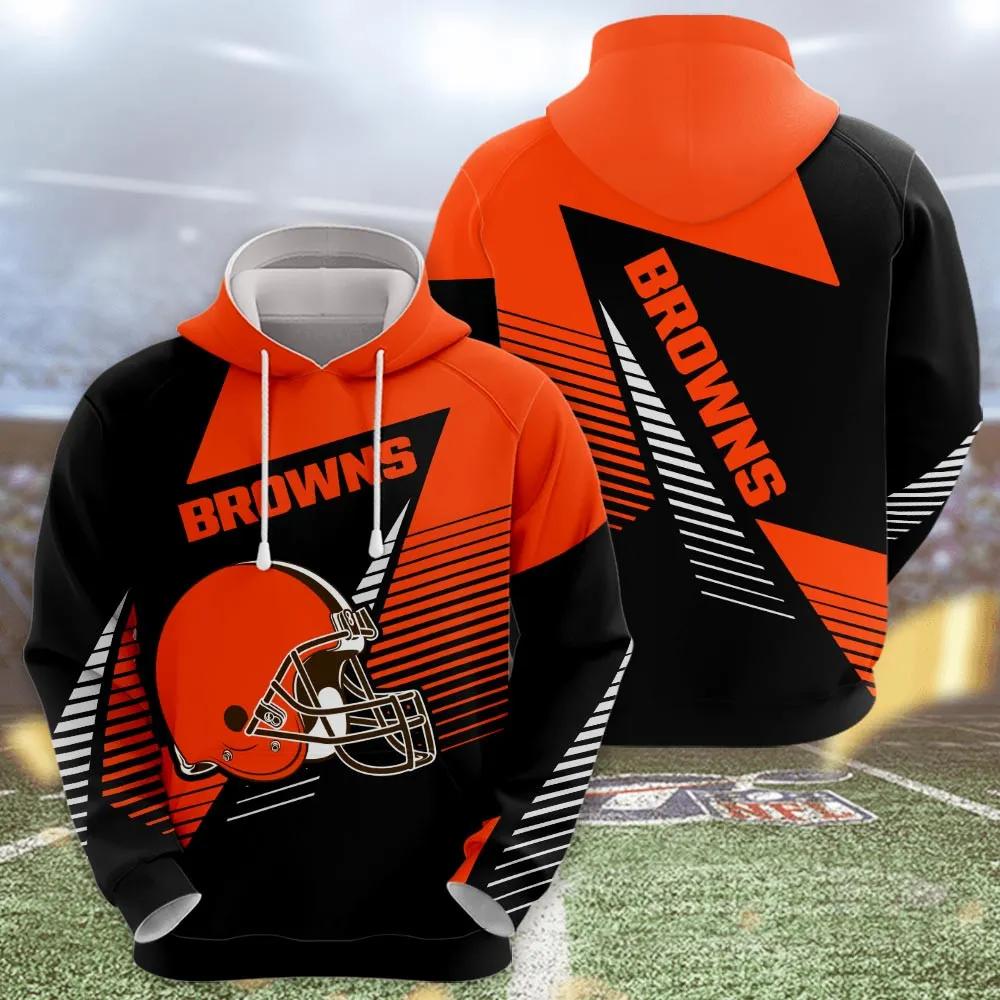 NFL Cleveland Browns Logo 3D Hoodie 6, NFL Hoodie Moonbestprint