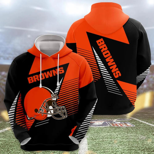 NFL Cleveland Browns Logo 3D Hoodie 6, NFL Hoodie Moonbestprint