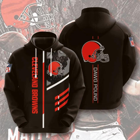 NFL Cleveland Browns Logo 3D Hoodie 7, NFL Hoodie Moonbestprint