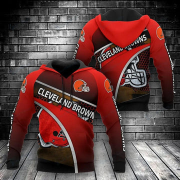 NFL Cleveland Browns Logo 3D Hoodie 8, NFL Hoodie Moonbestprint