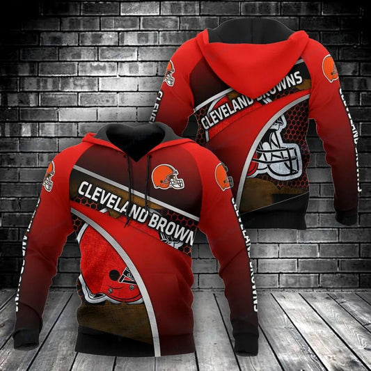 NFL Cleveland Browns Logo 3D Hoodie 8, NFL Hoodie Moonbestprint