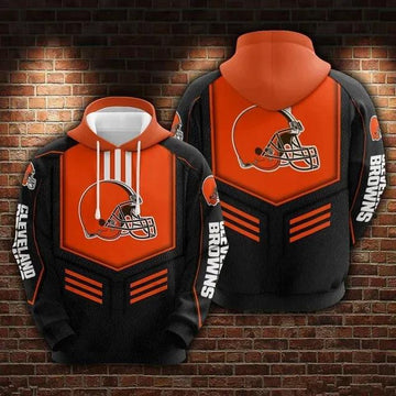 NFL Cleveland Browns Logo 3D Hoodie 9, NFL Hoodie Moonbestprint