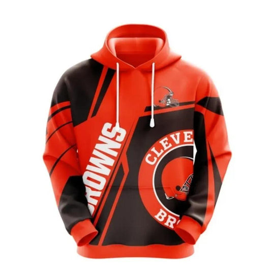 NFL Cleveland Browns Logo 3D Hoodie, NFL Hoodie Moonbestprint
