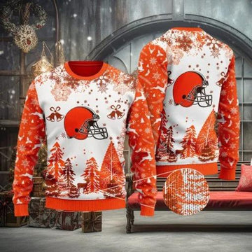 NFL Cleveland Browns Special Christmas Ugly Sweater, NFL Chritsmas Sweater Moonbestprint