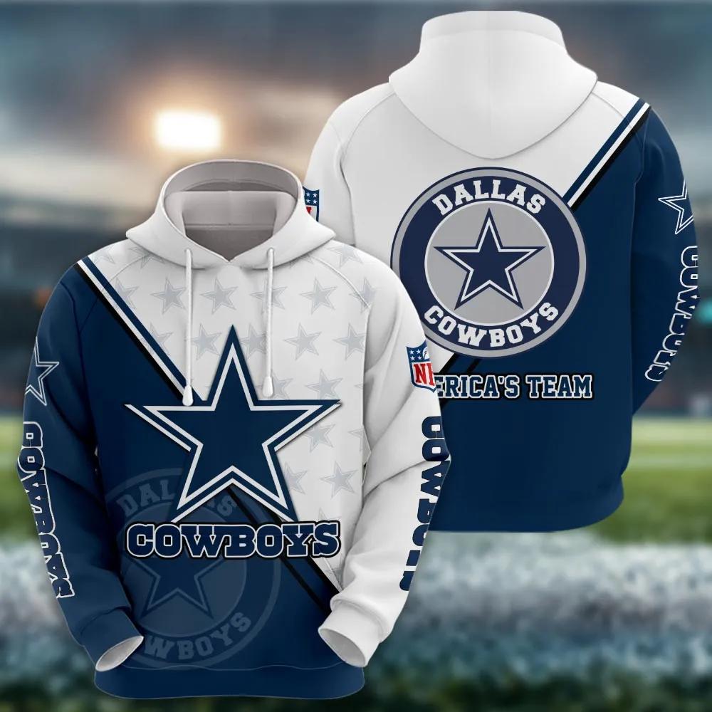 NFL Dallas Cowboys 3D Logo Hoodie 7, NFL Hoodie Moonbestprint