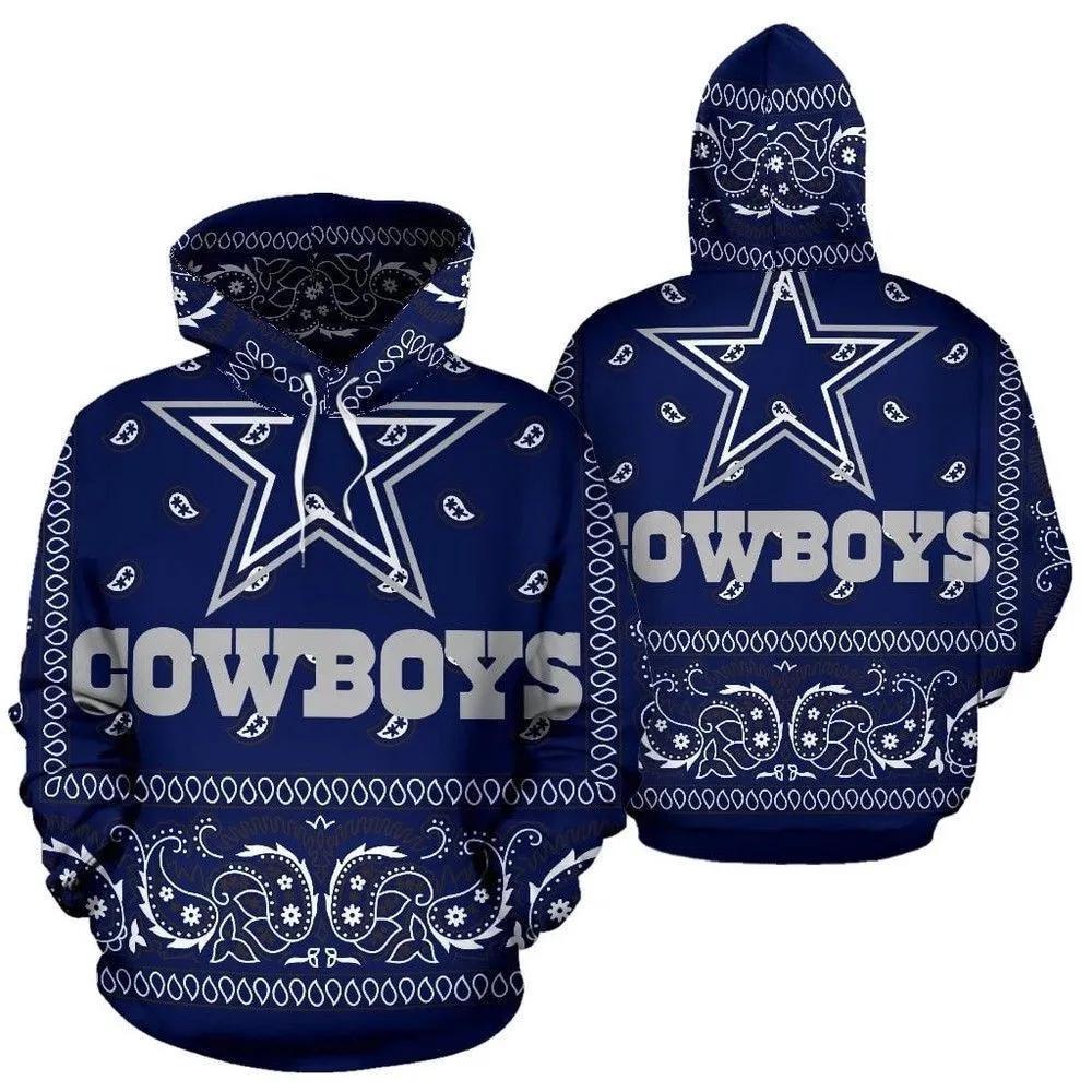 NFL Dallas Cowboys 3D Logo Hoodie 8, NFL Hoodie Moonbestprint