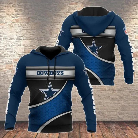 NFL Dallas Cowboys 3D Logo Hoodie, NFL Hoodie Moonbestprint