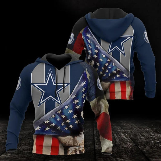 NFL Dallas Cowboys American Flag 3D Hoodie 2, NFL Hoodie Moonbestprint
