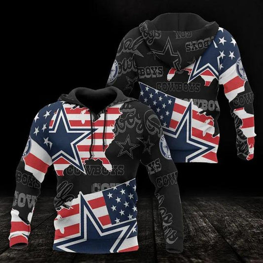NFL Dallas Cowboys American Flag 3D Hoodie 3, NFL Hoodie Moonbestprint