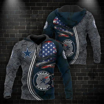 NFL Dallas Cowboys American Flag 3D Hoodie 4, NFL Hoodie Moonbestprint
