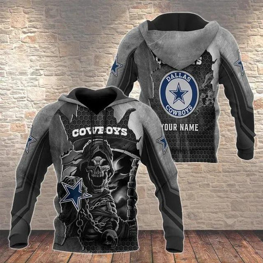NFL Dallas Cowboys Skeleton 3D Hoodie 2, NFL Hoodie Moonbestprint
