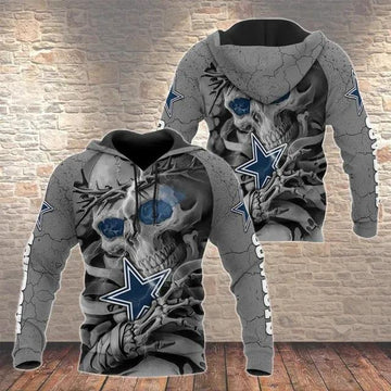 NFL Dallas Cowboys Skeleton 3D Hoodie, NFL Hoodie Moonbestprint