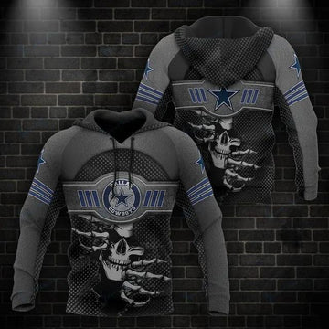 NFL Dallas Cowboys Skull 3D Hoodie 10, NFL Hoodie Moonbestprint
