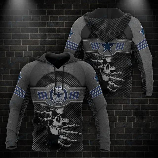 NFL Dallas Cowboys Skull 3D Hoodie 10, NFL Hoodie Moonbestprint