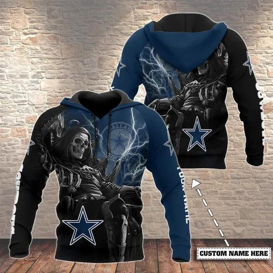NFL Dallas Cowboys Skull 3D Hoodie 3, NFL Hoodie Moonbestprint