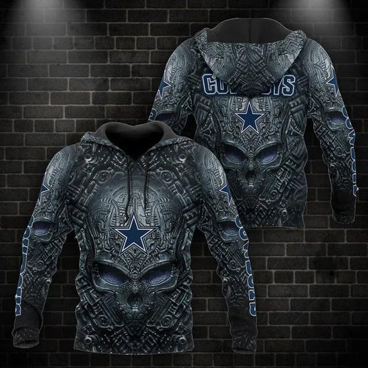 NFL Dallas Cowboys Skull 3D Hoodie 4, NFL Hoodie Moonbestprint