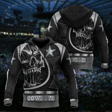 NFL Dallas Cowboys Skull 3D Hoodie 7, NFL Hoodie Moonbestprint