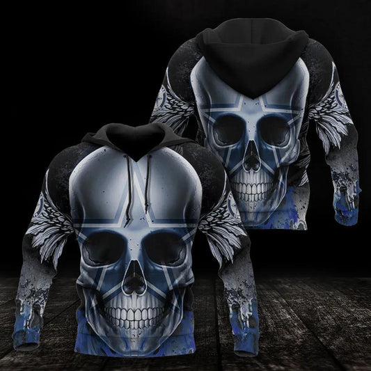 NFL Dallas Cowboys Skull 3D Hoodie 8, NFL Hoodie Moonbestprint