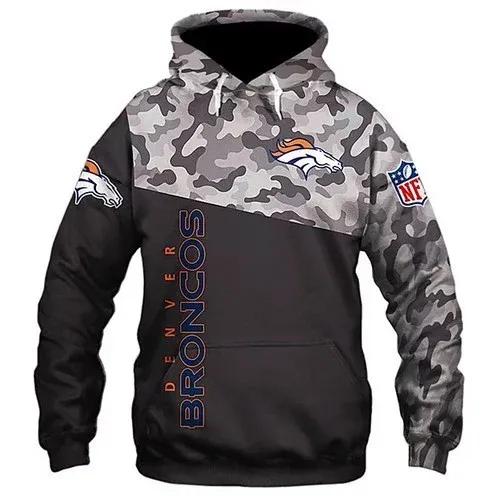 NFL Denver Broncos Camo 3D Hoodie, NFL Hoodie Moonbestprint