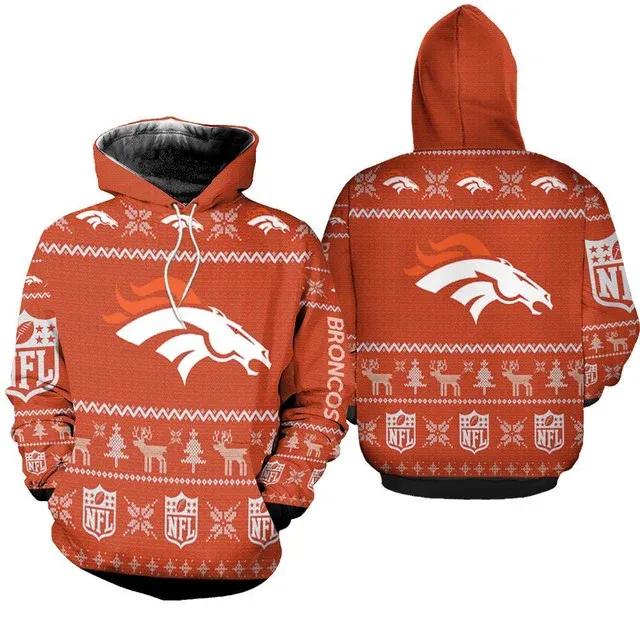NFL Denver Broncos Logo 3D Hoodie 10, NFL Hoodie Moonbestprint