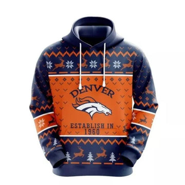 NFL Denver Broncos Logo 3D Hoodie 6, NFL Hoodie Moonbestprint