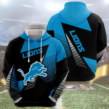 NFL Detroit Lions Logo 3D Hoodie 4, NFL Hoodie Moonbestprint
