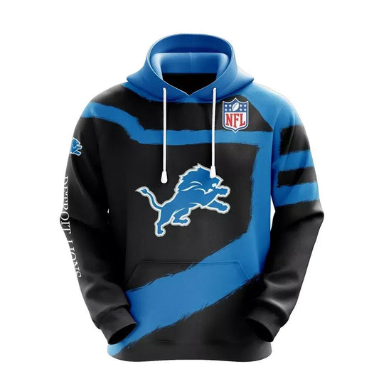 NFL Detroit Lions Logo 3D Hoodie 6, NFL Hoodie Moonbestprint