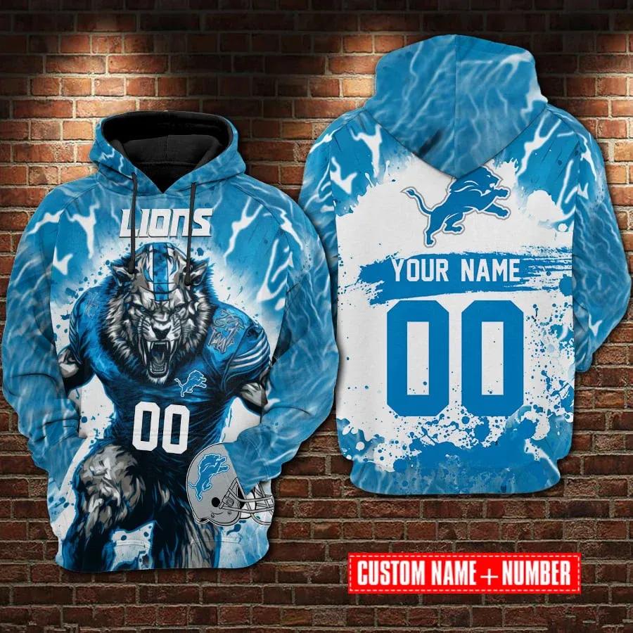NFL Detroit Lions Personalized 3D Hoodie 4, NFL Hoodie Moonbestprint