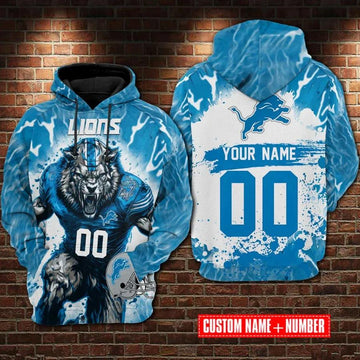 NFL Detroit Lions Personalized 3D Hoodie 4, NFL Hoodie Moonbestprint