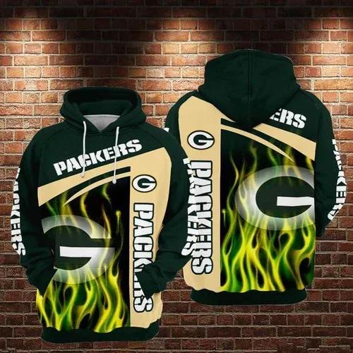 NFL Green Bay Packers Logo 3D Hoodie 3, NFL Hoodie Moonbestprint