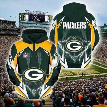 NFL Green Bay Packers Logo 3D Hoodie 4, NFL Hoodie Moonbestprint