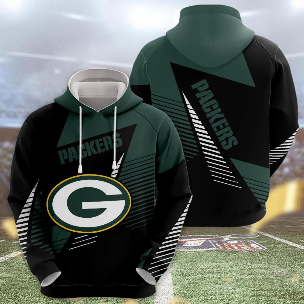 NFL Green Bay Packers Logo 3D Hoodie 5, NFL Hoodie Moonbestprint
