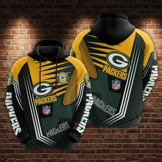 NFL Green Bay Packers Logo 3D Hoodie 6, NFL Hoodie Moonbestprint