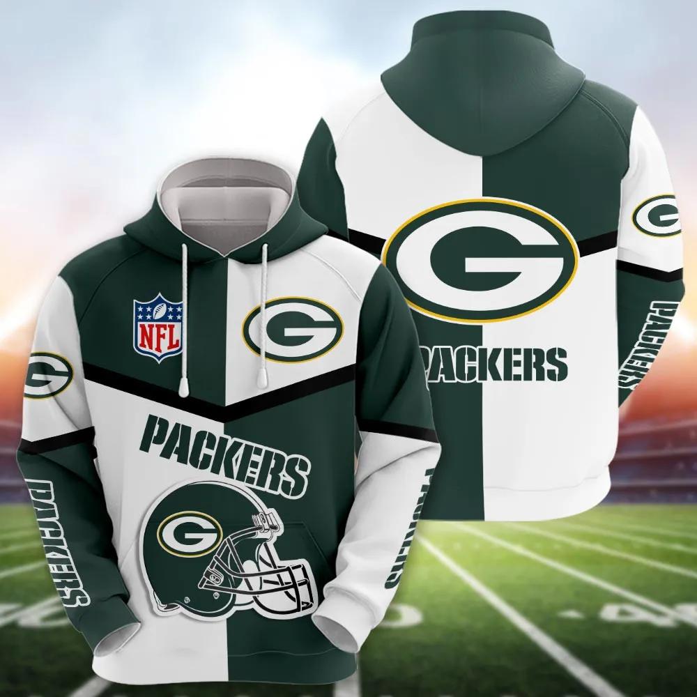 NFL Green Bay Packers Logo 3D Hoodie, NFL Hoodie Moonbestprint