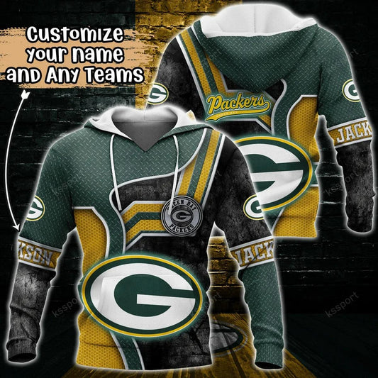 NFL Green Bay Packers Personalized 3D Hoodie 3, NFL Hoodie Moonbestprint