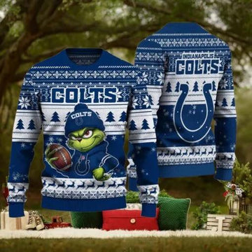 NFL Indianapolis Colts The Grinch Ugly Christmas Sweater, NFL Chritsmas Sweater Moonbestprint