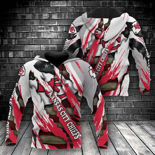 NFL Kansas City Chiefs 3D Hoodie 7, NFL Hoodie Moonbestprint