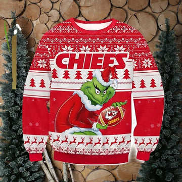 NFL Kansas City Chiefs Grinch Stolen Ugly Christmas Sweater, NFL Christmas Sweater Moonbestprint