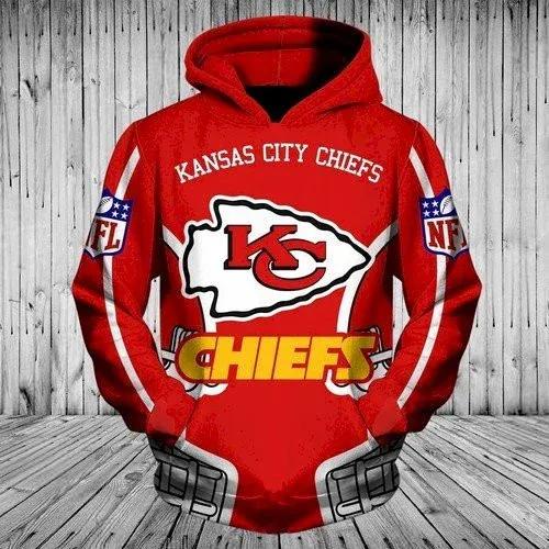 NFL Kansas City Chiefs Logo 3D Hoodie 10, NFL Hoodie Moonbestprint