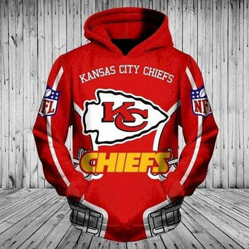 NFL Kansas City Chiefs Logo 3D Hoodie 10, NFL Hoodie Moonbestprint
