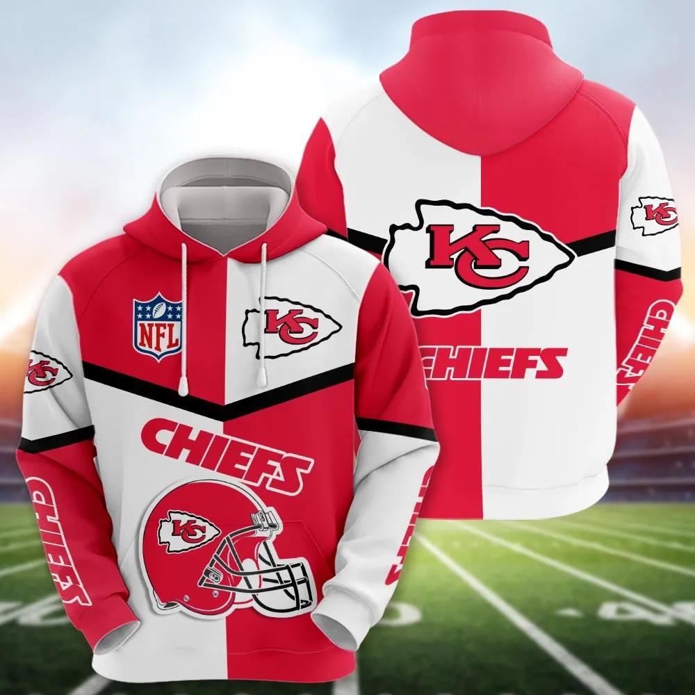 NFL Kansas City Chiefs Logo 3D Hoodie, NFL Hoodie Moonbestprint