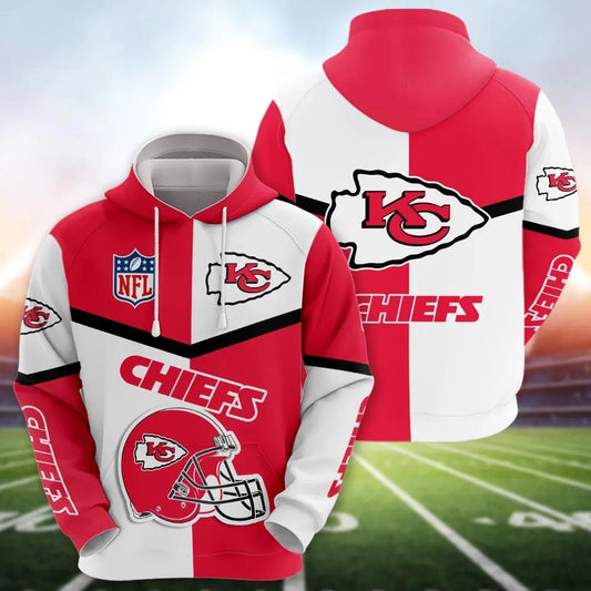 NFL Kansas City Chiefs Logo 3D Hoodie, NFL Hoodie Moonbestprint