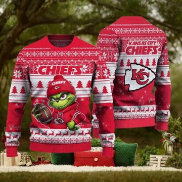 NFL Kansas City Chiefs The Grinch Ugly Christmas Sweater, NFL Chritsmas Sweater Moonbestprint