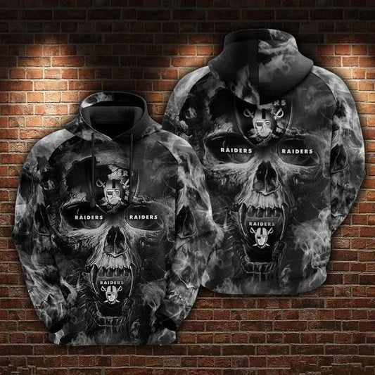 NFL Las Vegas Raiders Skull 3D Hoodie 5, NFL Hoodie Moonbestprint